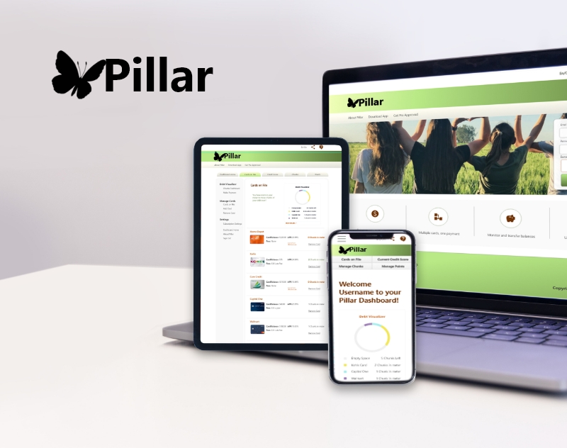 App preview of Pillar responsive balance transfer service.